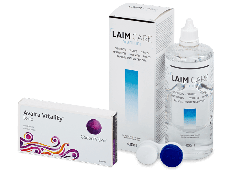 Avaira Vitality Toric (3 Linsen) + Laim Care 400 ml - Spar-Set