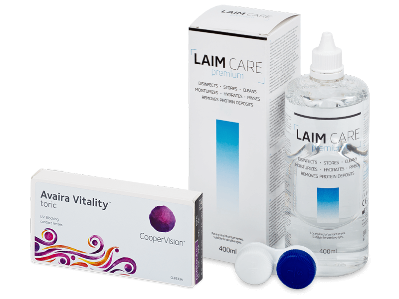 Avaira Vitality Toric (6 Linsen) + Laim Care 400 ml - Spar-Set