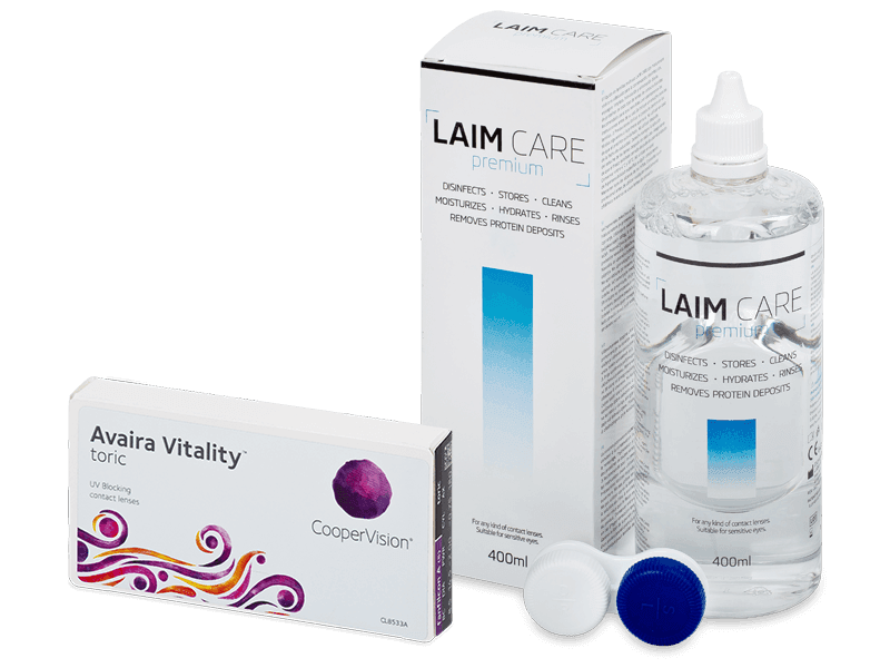 Avaira Vitality Toric (6 Linsen) + Laim Care 400 ml - Spar-Set