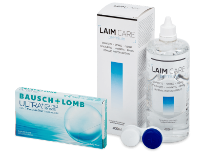 Bausch + Lomb ULTRA (3 Linsen) + Laim-Care 400 ml