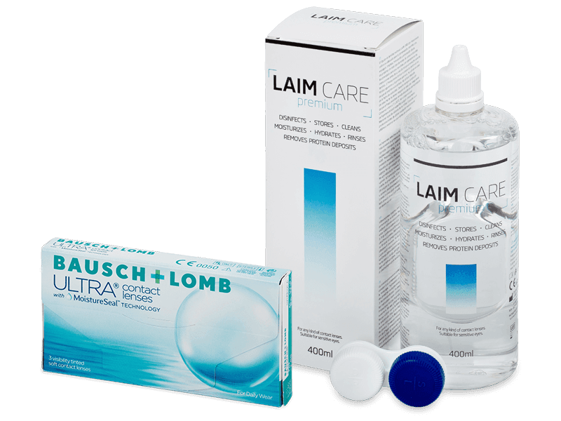 Bausch + Lomb ULTRA (3 Linsen) + Laim Care 400 ml - Spar-Set