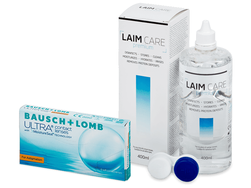 Bausch + Lomb ULTRA for Astigmatism (6 Linsen) + Laim Care 400 ml - Spar-Set