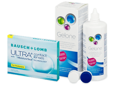 Bausch + Lomb ULTRA for Presbyopia (3 Linsen) + Gelone 360 ml - Spar-Set