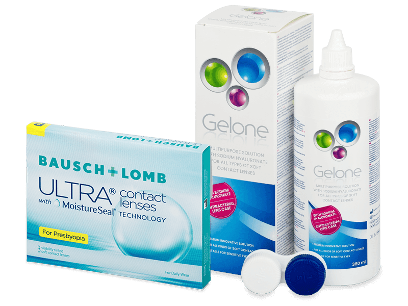 Bausch + Lomb ULTRA for Presbyopia (3 Linsen) + Gelone 360 ml - Spar-Set