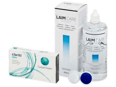 Clariti Elite (6 Linsen) + Laim Care 400 ml