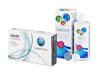 Clariti Multifocal (6 Linsen) + Gelone 360 ml - Älteres Design