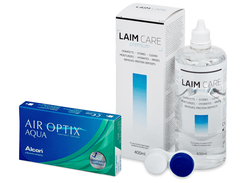 Air Optix Aqua (6 Linsen) + Laim Care 400 ml - Spar-Set