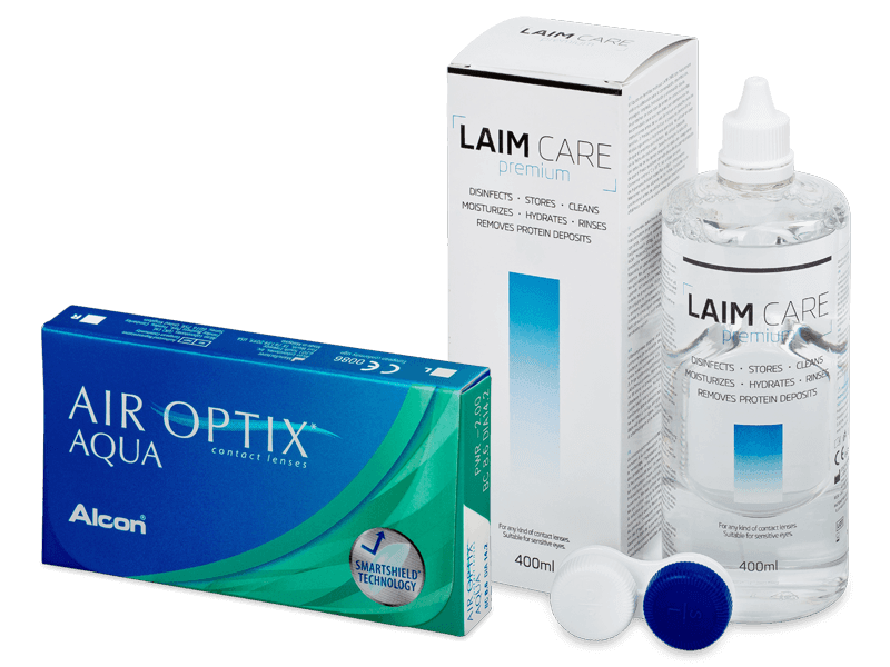 Air Optix Aqua (6 Linsen) + Laim Care 400 ml - Spar-Set