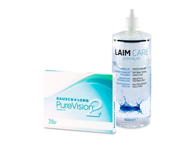 PureVision 2 (3 Linsen) + Laim-Care 400 ml