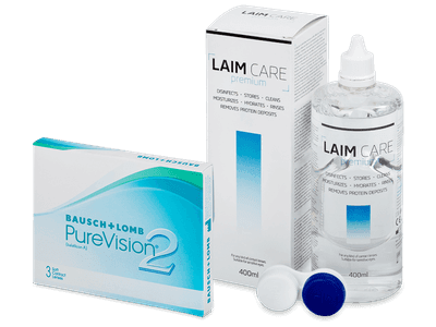 PureVision 2 (3 Linsen) + Laim Care 400 ml