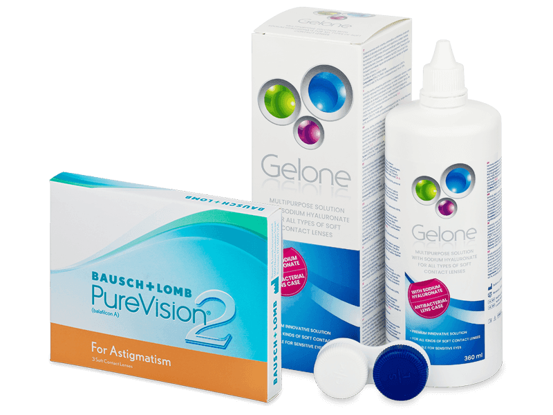 PureVision 2 for Astigmatism (3 Linsen) + Gelone 360 ml - Spar-Set