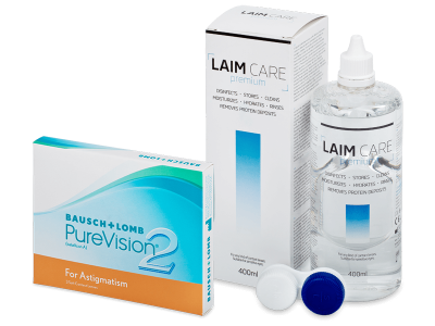 PureVision 2 for Astigmatism (3 Linsen) + Laim Care 400 ml