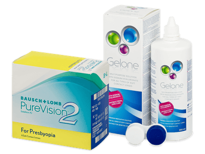 PureVision 2 for Presbyopia (6 Linsen) + Gelone 360 ml - Spar-Set