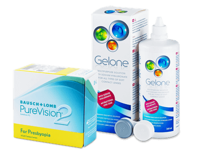 PureVision 2 for Presbyopia (6 Linsen) + Gelone 360 ml - Spar-Set