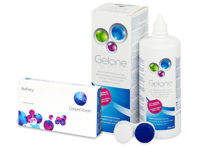 Biofinity (3 Linsen) + Gelone 360 ml - Spar-Set