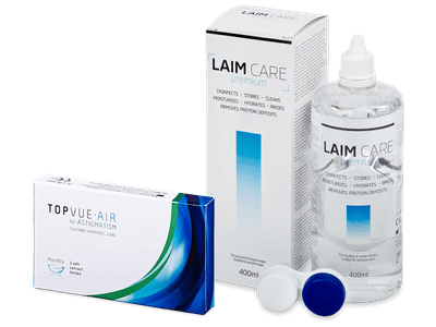 TopVue Air for Astigmatism (3 Linsen) + Laim-Care 400 ml