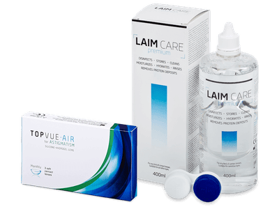 TopVue Air for Astigmatism (3 Linsen) + Laim Care 400 ml