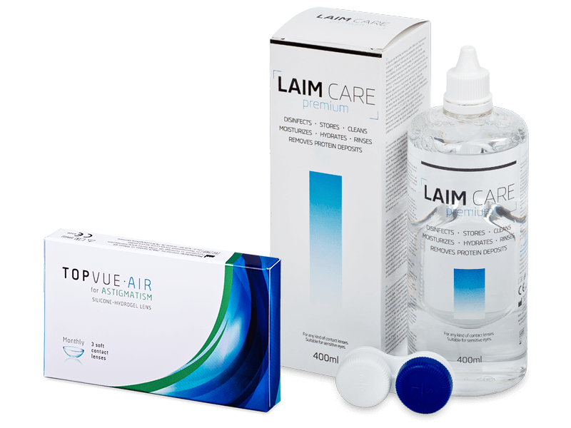 TopVue Air for Astigmatism (3 Linsen) + Laim-Care 400 ml - Spar-Set