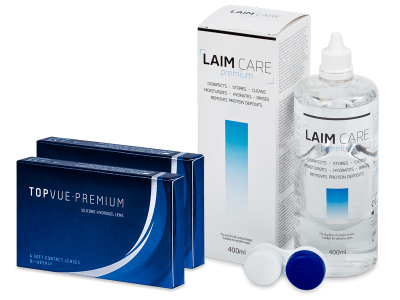 TopVue Premium (12 Linsen) + Laim Care 400 ml - Spar-Set