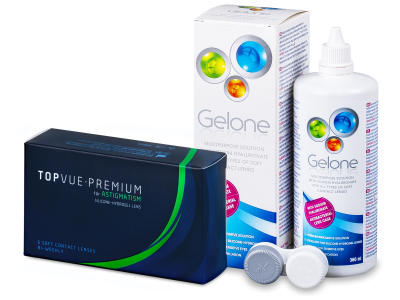 TopVue Premium for Astigmatism (6 Linsen) + Gelone 360 ml