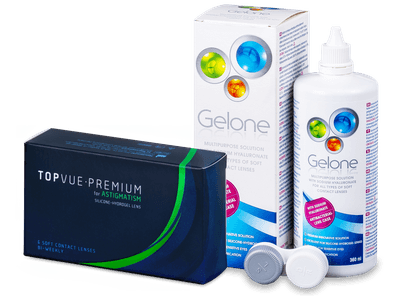 TopVue Premium for Astigmatism (6 Linsen) + Gelone 360 ml