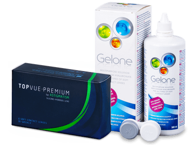 TopVue Premium for Astigmatism (6 Linsen) + Gelone 360 ml