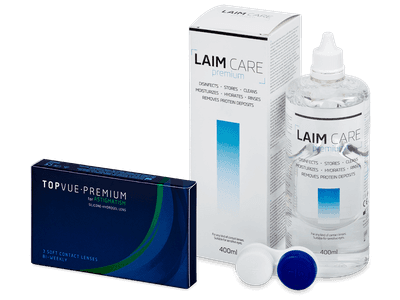 TopVue Premium for Astigmatism (3 Linsen) + Laim-Care 400 ml
