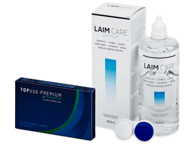 TopVue Premium for Astigmatism (3 Linsen) + Laim Care 400 ml