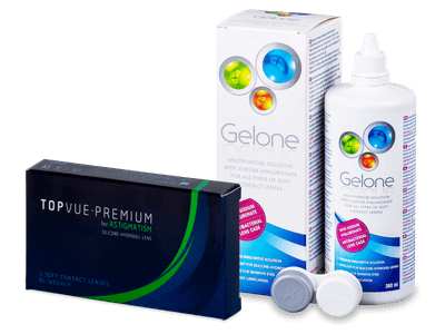 TopVue Premium for Astigmatism (3 Linsen) + Gelone 360 ml