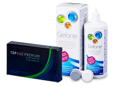 TopVue Premium for Astigmatism (3 Linsen) + Gelone 360 ml