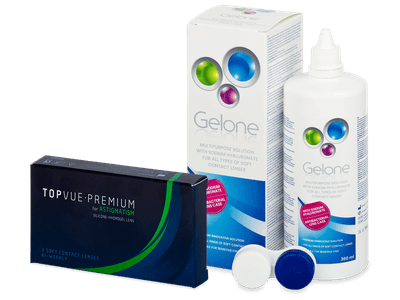 TopVue Premium for Astigmatism (3 Linsen) + Gelone 360 ml - Spar-Set