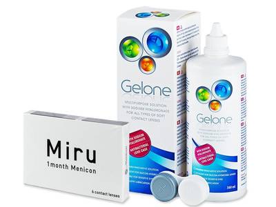 Miru 1month Menicon (6 Linsen) + Gelone 360 ml - Älteres Design