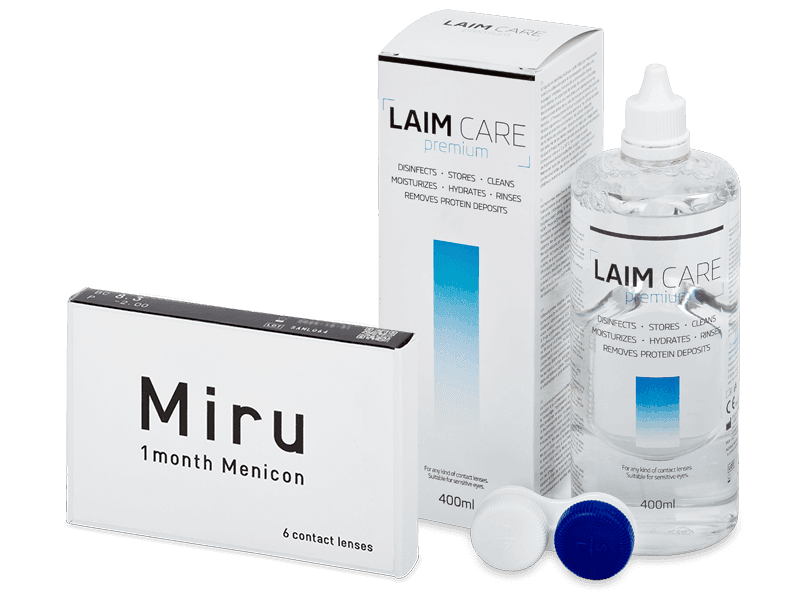 Miru 1month Menicon (6 Linsen) + Laim Care 400 ml - Spar-Set