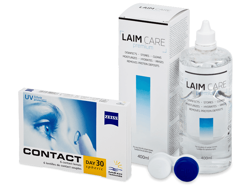 Carl Zeiss Contact Day 30 Spheric (6 Linsen) + Laim Care 400 ml - Spar-Set