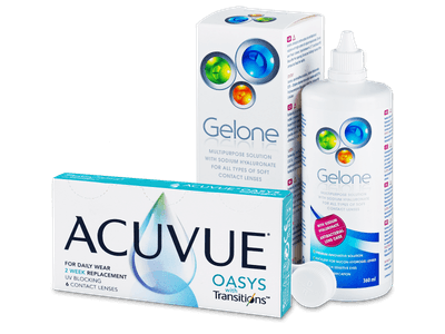 Acuvue Oasys with Transitions (6 Linsen) + Gelone Pflegemittel 360 ml