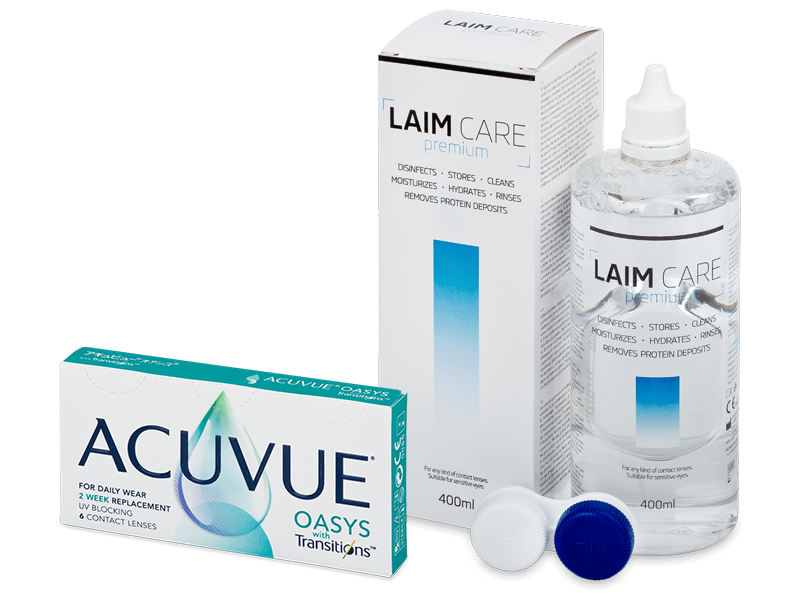Acuvue Oasys with Transitions (6 Linsen) + Laim-Care Pflegemittel 400 ml - Spar-Set