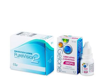 PureVision 2 (6 Linsen) + Gelone Drops 10 ml