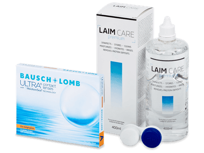 Bausch + Lomb ULTRA for Astigmatism (3 Linsen) + Laim Care 400 ml