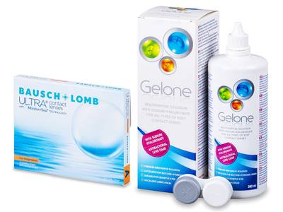 Bausch + Lomb ULTRA for Astigmatism (3 Linsen) + Gelone 360 ml - Älteres Design