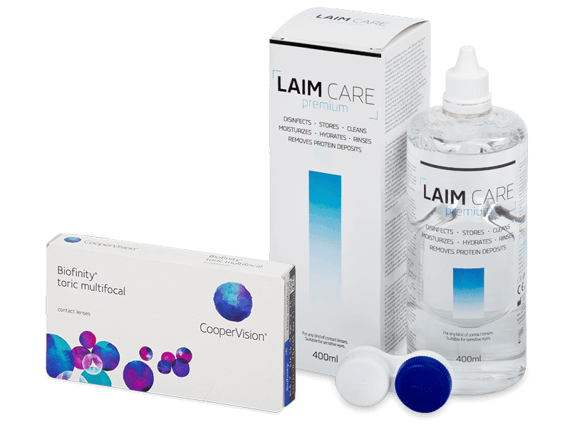 Biofinity Toric Multifocal (3 Linsen) + Laim Care 400 ml - Spar-Set