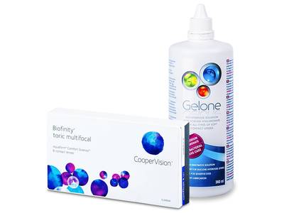 Biofinity Toric Multifocal (6 Linsen) + Gelone 360 ml - Älteres Design