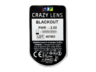 CRAZY LENS - Black Out - Tageslinsen mit Stärke (2 Linsen) - Blister Vorschau