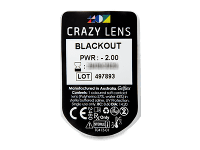 CRAZY LENS - Black Out - Tageslinsen mit Stärke (2 Linsen) - Blister Vorschau