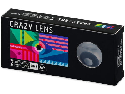 CRAZY LENS - Black Out - Tageslinsen mit Stärke (2 Linsen) - Coloured contact lenses
