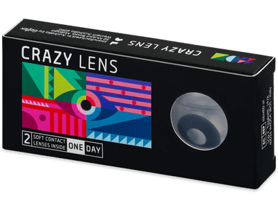 CRAZY LENS - Black Out - Tageslinsen mit Stärke (2 Linsen) - Coloured contact lenses