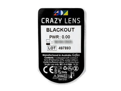 CRAZY LENS - Black Out - Tageslinsen ohne Stärke (2 Linsen) - Blister Vorschau