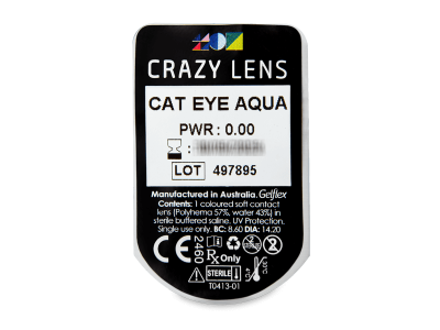 CRAZY LENS - Cat Eye Aqua - Tageslinsen ohne Stärke (2 Linsen) - Blister Vorschau
