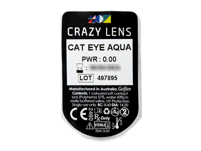 CRAZY LENS - Cat Eye Aqua - Tageslinsen ohne Stärke (2 Linsen) - Blister Vorschau