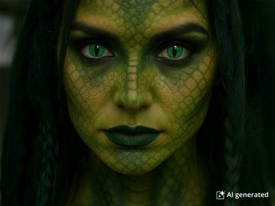 CRAZY LENS - Cat Eye Green - Tageslinsen ohne Stärke (2 Linsen) - Beispielfoto