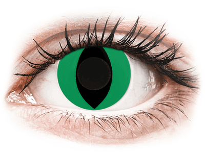 CRAZY LENS - Cat Eye Green - Tageslinsen ohne Stärke (2 Linsen)